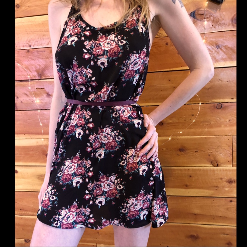 Floral Chiffon Tank Mini Dress